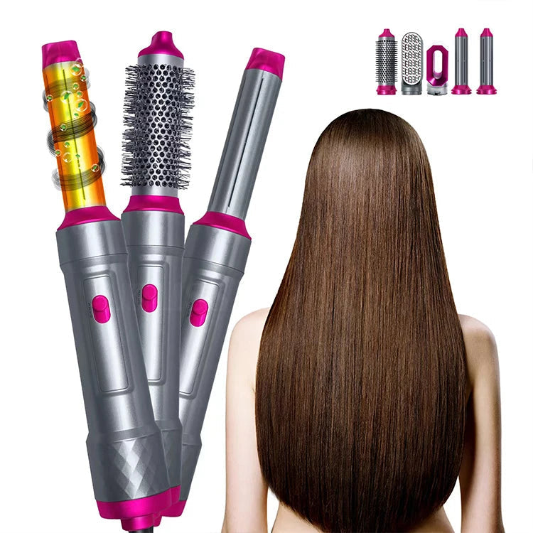 RT Hive® 5-in-1 Hair Dryer & Styling Brush | Straightener, Curler & Blow Dryer Air Comb Kit - RT Hive