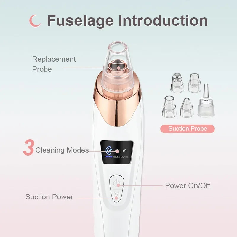 RT Hive® Derma Suction Rechargeable Blackhead Remover | 5 Suction Levels Pore Vacuum Cleaner