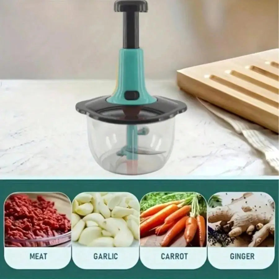 RT Hive® Meat & Vegetable Push Chopper – Manual Food Cutter | Fast Push Down Kitchen Chopper - RT Hive