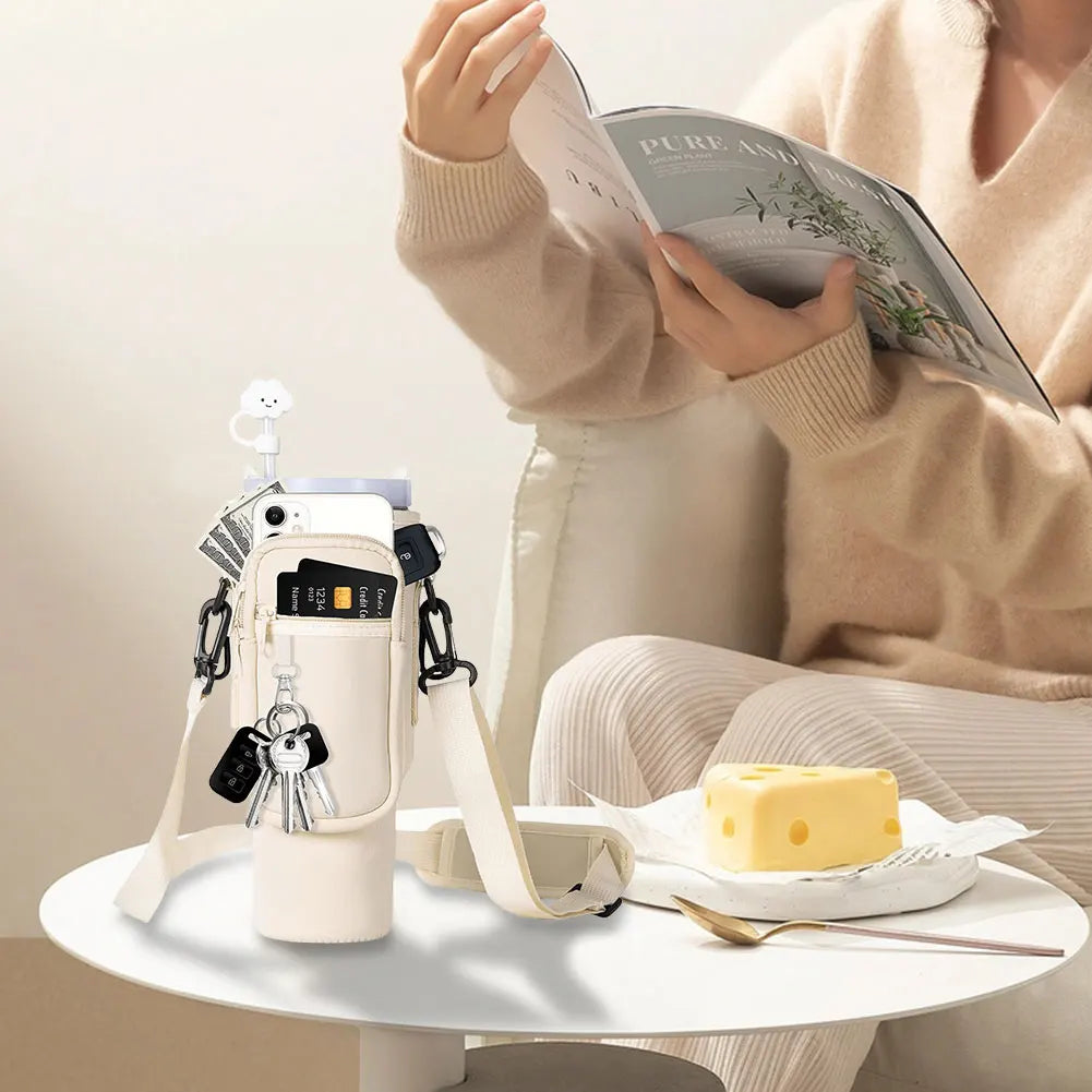 RT Hive® Adjustable Tumbler Bag | Portable Water Bottle Carrier Bag with Shoulder Strap - RT Hive