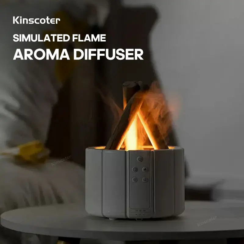 RT Hive® H9 Bonfire Aroma Diffuser & Ultrasonic Flame Humidifier, LED Campfire with Remote (USB) - RT Hive