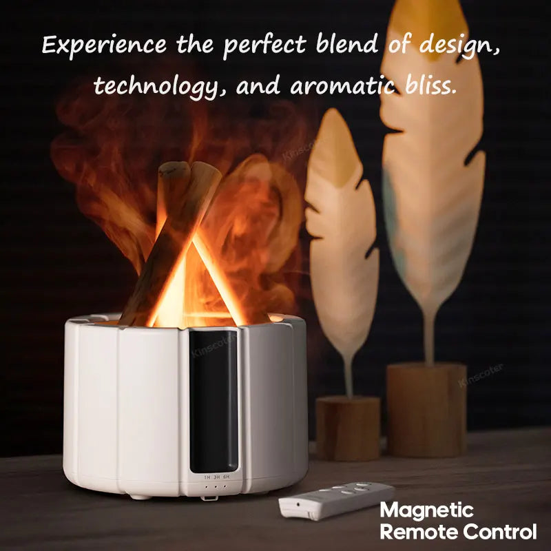 RT Hive® H9 Bonfire Aroma Diffuser & Ultrasonic Flame Humidifier, LED Campfire with Remote (USB) - RT Hive
