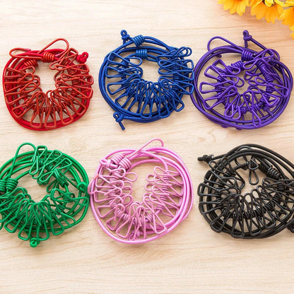 RT Hive® Portable Retractable Windproof Clothesline with 12 Clips |  Drying Rope - RT Hive