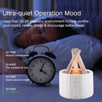RT Hive® H9 Bonfire Aroma Diffuser & Ultrasonic Flame Humidifier, LED Campfire with Remote (USB) - RT Hive