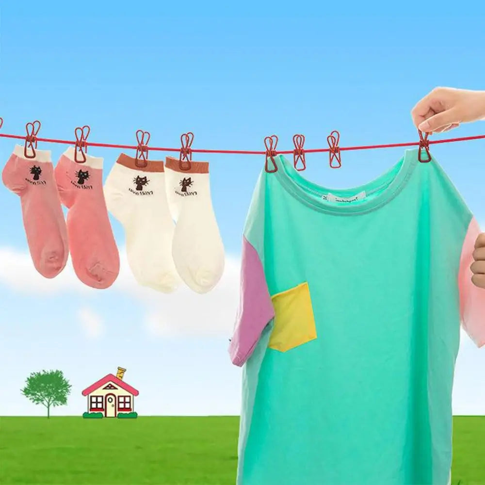 RT Hive® Portable Retractable Windproof Clothesline with 12 Clips |  Drying Rope - RT Hive