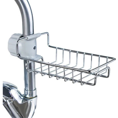 RT Hive® Stainless Steel Faucet Rack | Sink Storage Organizer for Kitchen & Bathroom