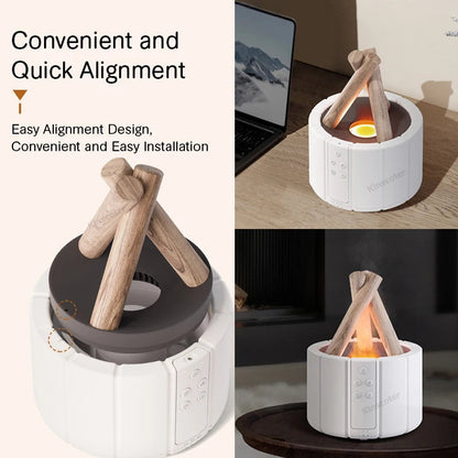 RT Hive® H9 Bonfire Aroma Diffuser & Ultrasonic Flame Humidifier, LED Campfire with Remote (USB) - RT Hive