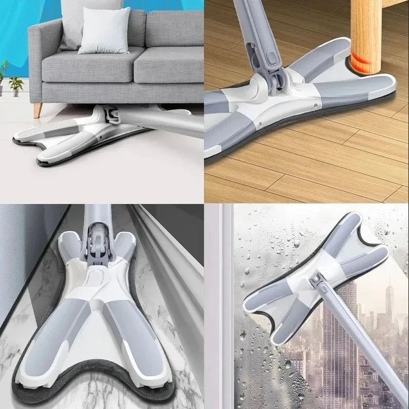 RT Hive® X-Type Floor Mop 360° Rotatable Hand-Free Squeeze Mop | Wet & Dry Cleaning Tool - RT Hive