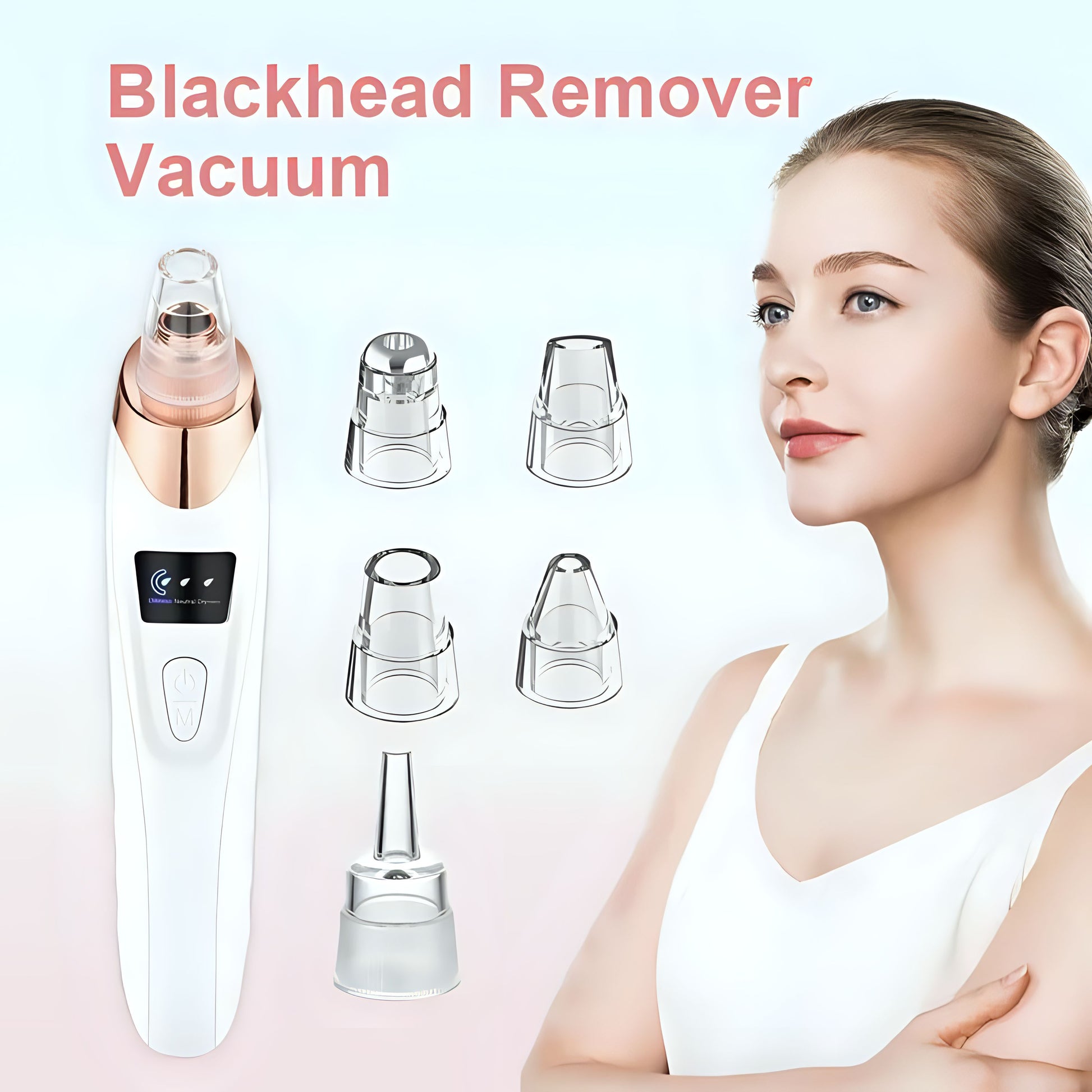 RT Hive® Derma Suction Rechargeable Blackhead Remover | 5 Suction Levels Pore Vacuum Cleaner - RT Hive